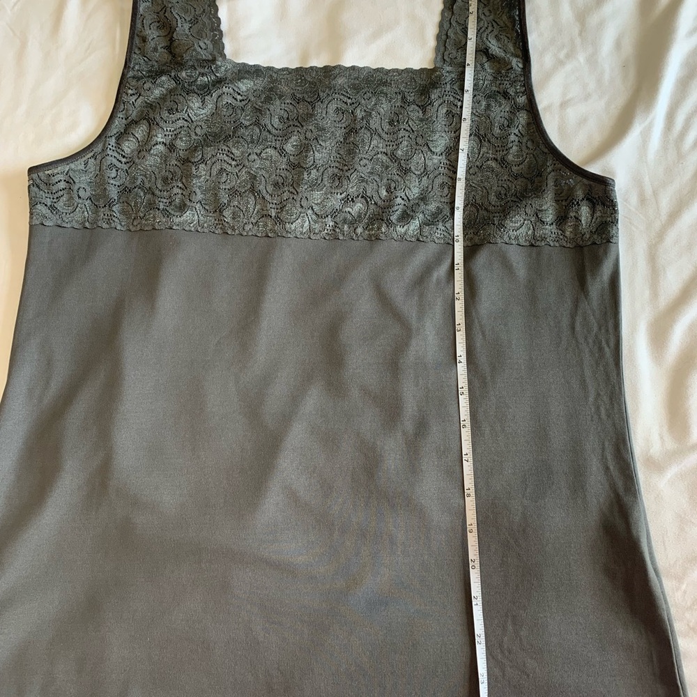 CJ Banks Lace Chemise Set in Cream and Gray - Picture 8 of 15